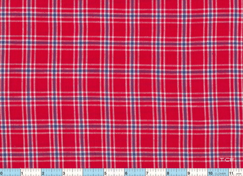 Homespun Red Blue White Plaid
